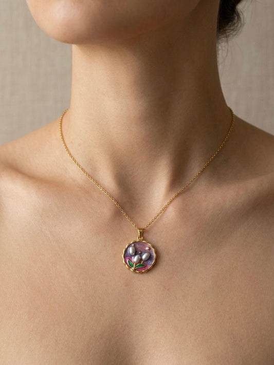 Minimal Stainless Steel Necklace - Cameo
