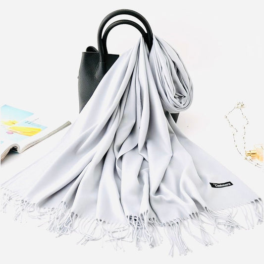 Pashmina Hijab - White - Cameo