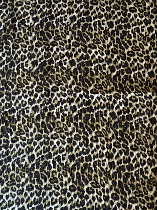 Pleated Lawn Hijab – Soft Summer Viscose | Leopard Print - Cameo