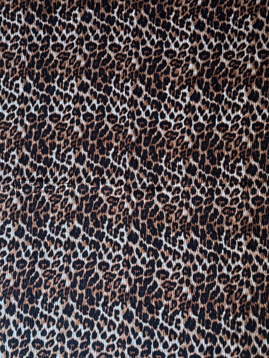 Pleated Lawn Hijab – Soft Summer Viscose | Leopard Print - Cameo