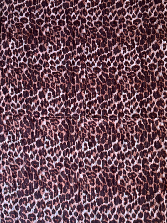 Pleated Lawn Hijab – Soft Summer Viscose | Leopard Print - Cameo