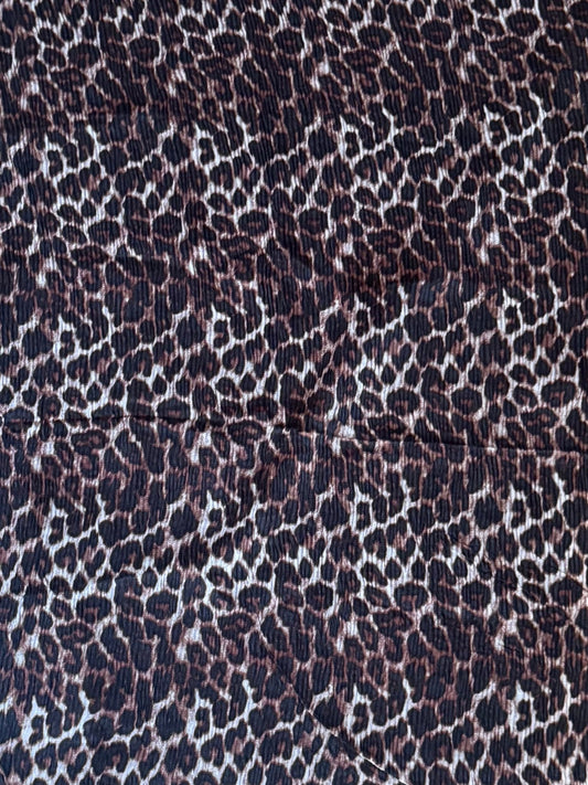 Pleated Lawn Hijab – Soft Summer Viscose | Leopard Print - Cameo