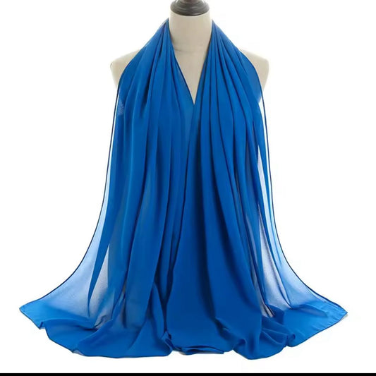 PREMIUM GEORGETTE HIJAB - AEGEAN BLUE - Cameo