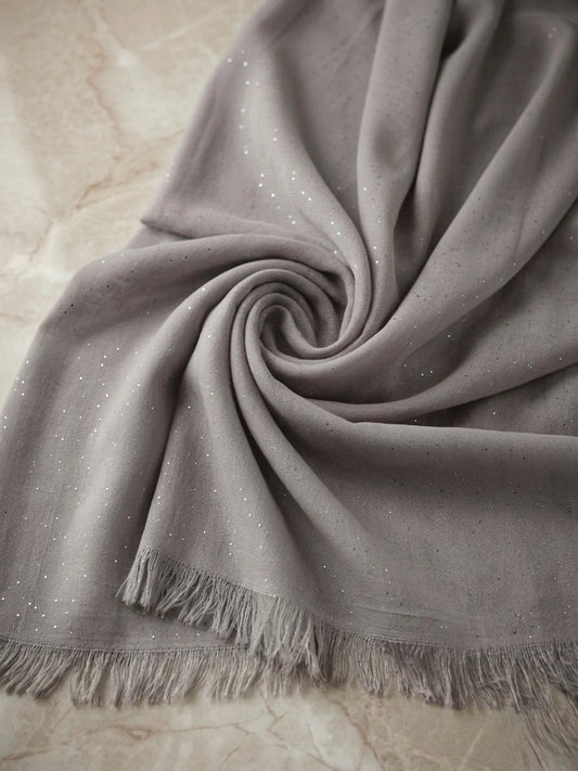 Premium Glittered Lawn Hijab - Cameo