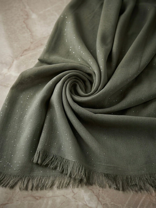 Premium Glittered Lawn Hijab - Cameo