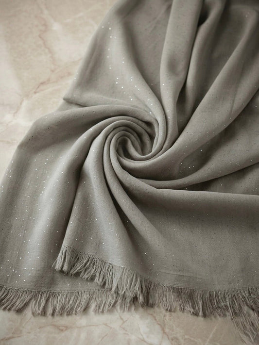 Premium Glittered Lawn Hijab - Cameo