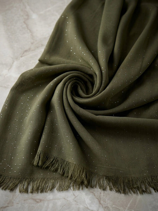 Premium Glittered Lawn Hijab - Cameo