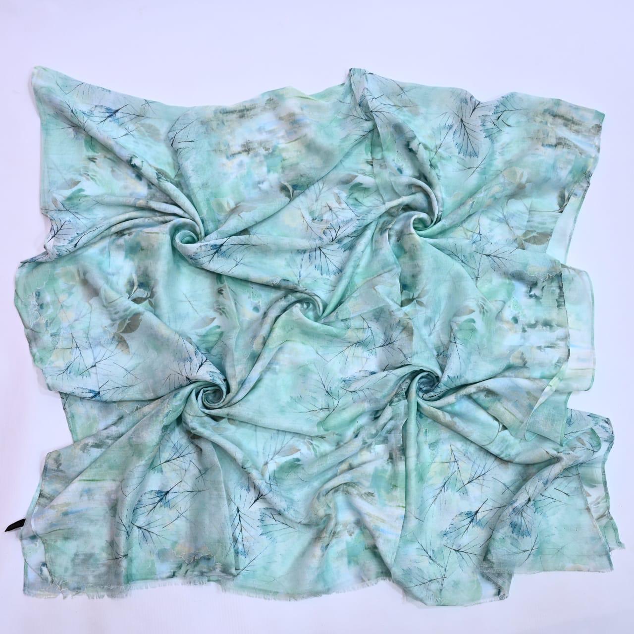 Printed Lawn Hijab - Floral - Cameo