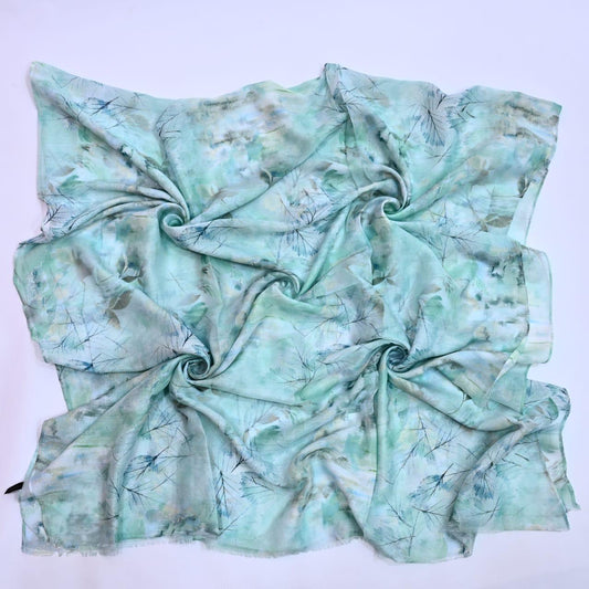 Printed Lawn Hijab - Floral - Cameo