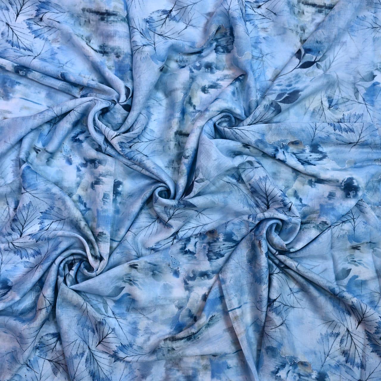 Printed Lawn Hijab - Floral - Cameo