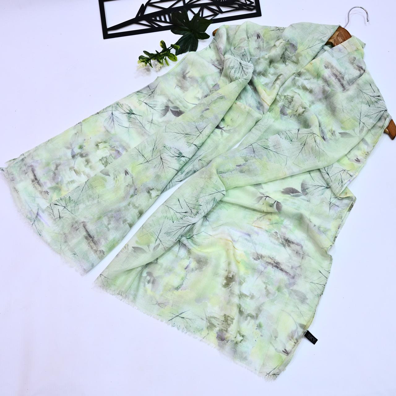Printed Lawn Hijab - Floral - Cameo