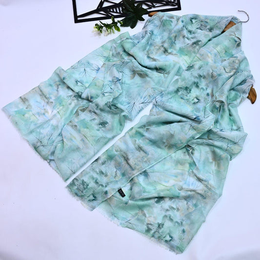 Printed Lawn Hijab - Floral - Cameo