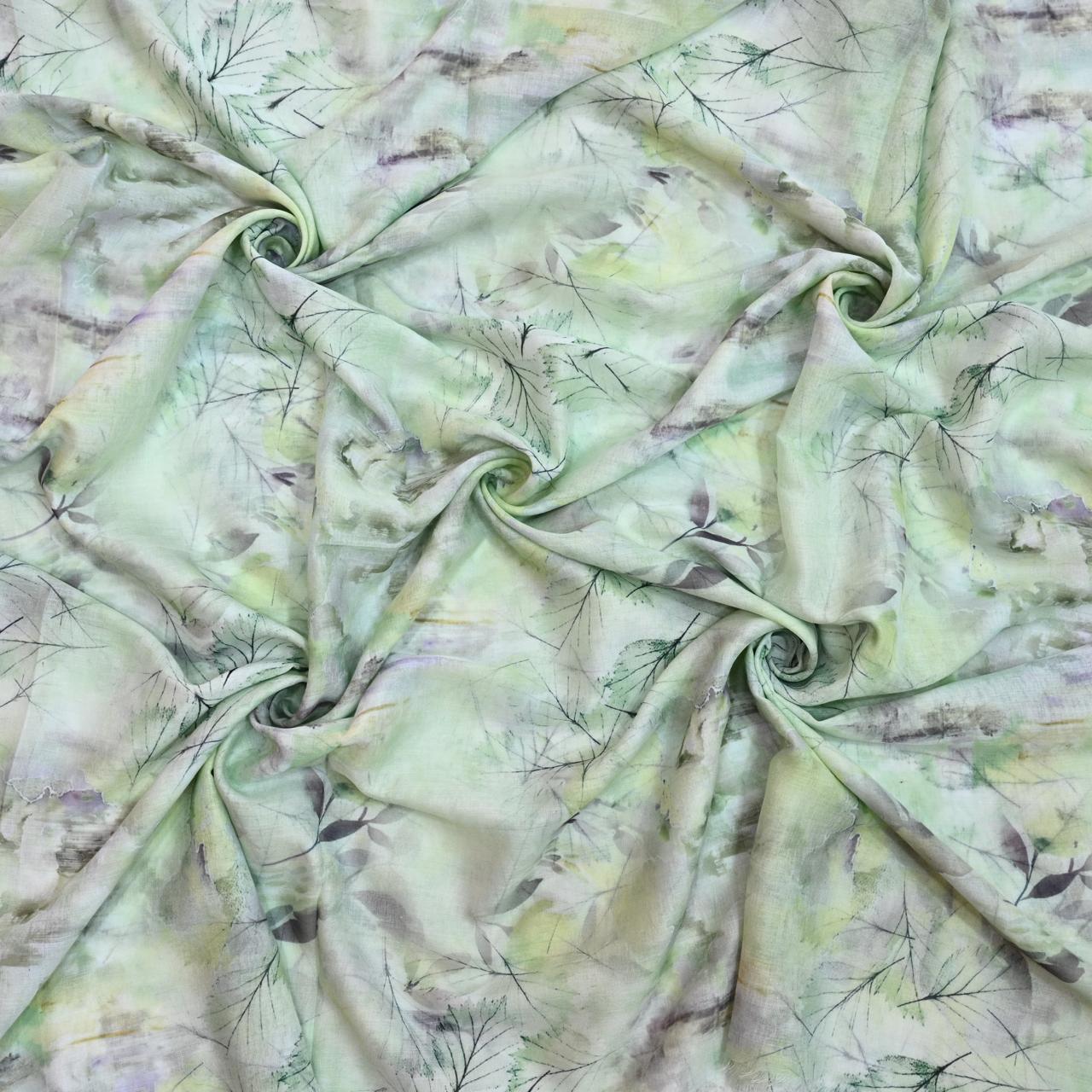 Printed Lawn Hijab - Floral - Cameo