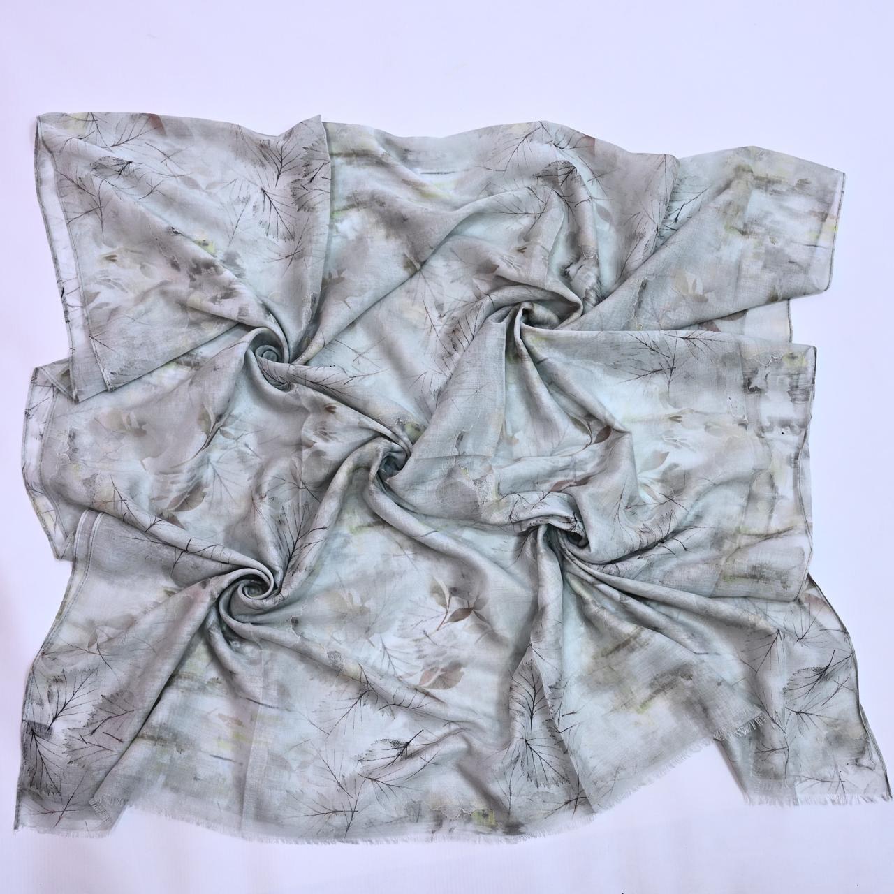 Printed Lawn Hijab - Floral - Cameo