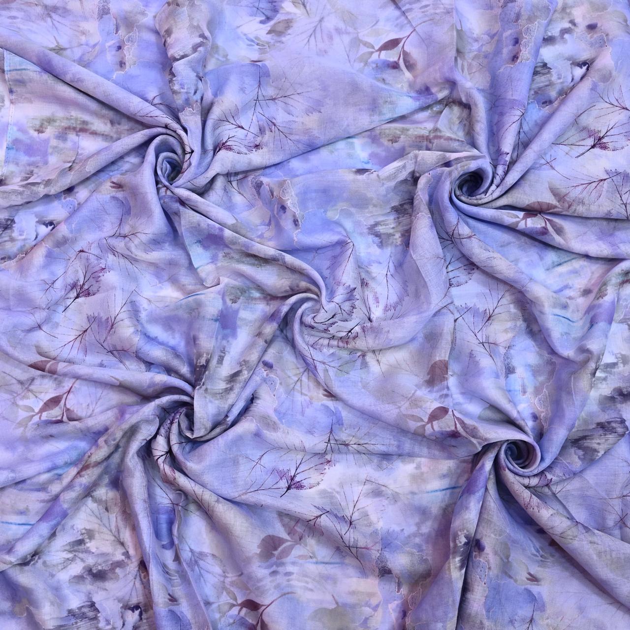 Printed Lawn Hijab - Floral - Cameo