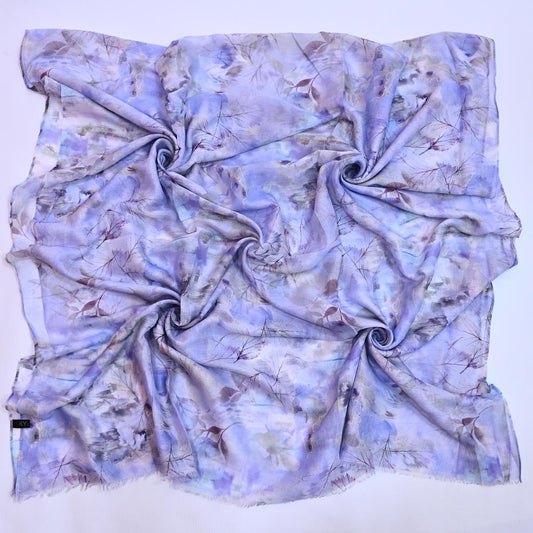 Printed Lawn Hijab - Floral - Cameo