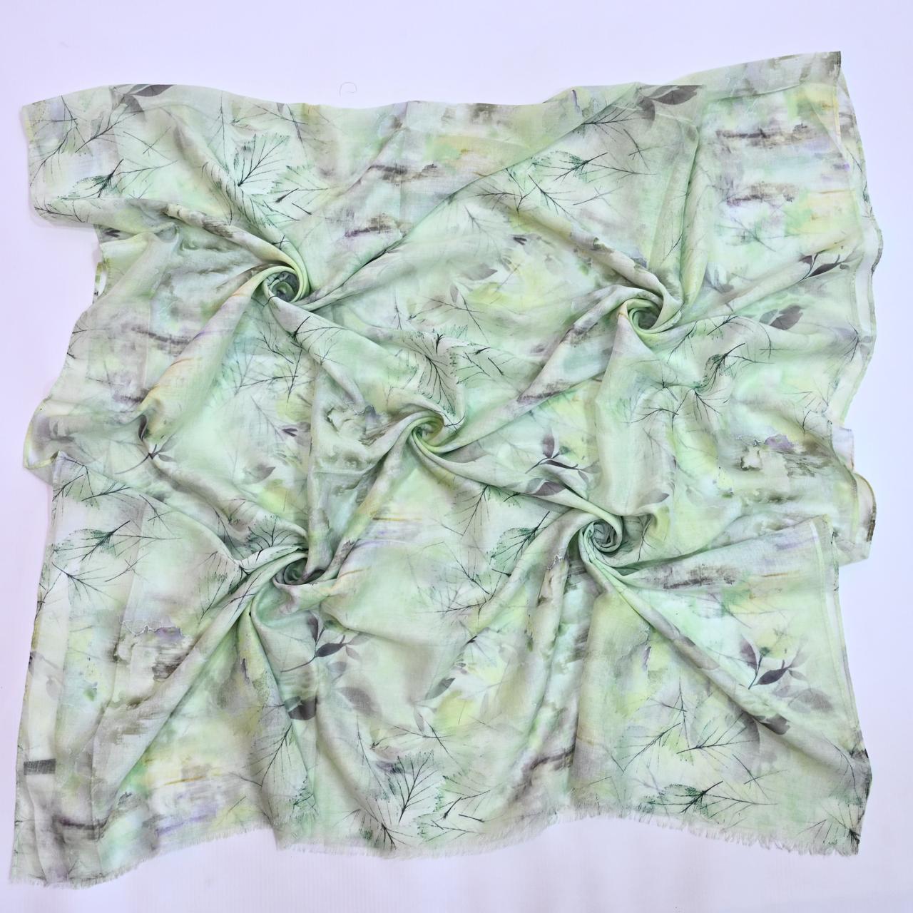Printed Lawn Hijab - Floral - Cameo