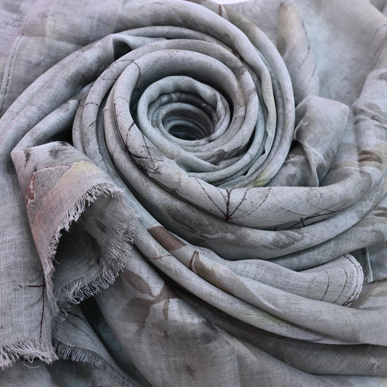 Printed Lawn Hijab - Floral - Cameo