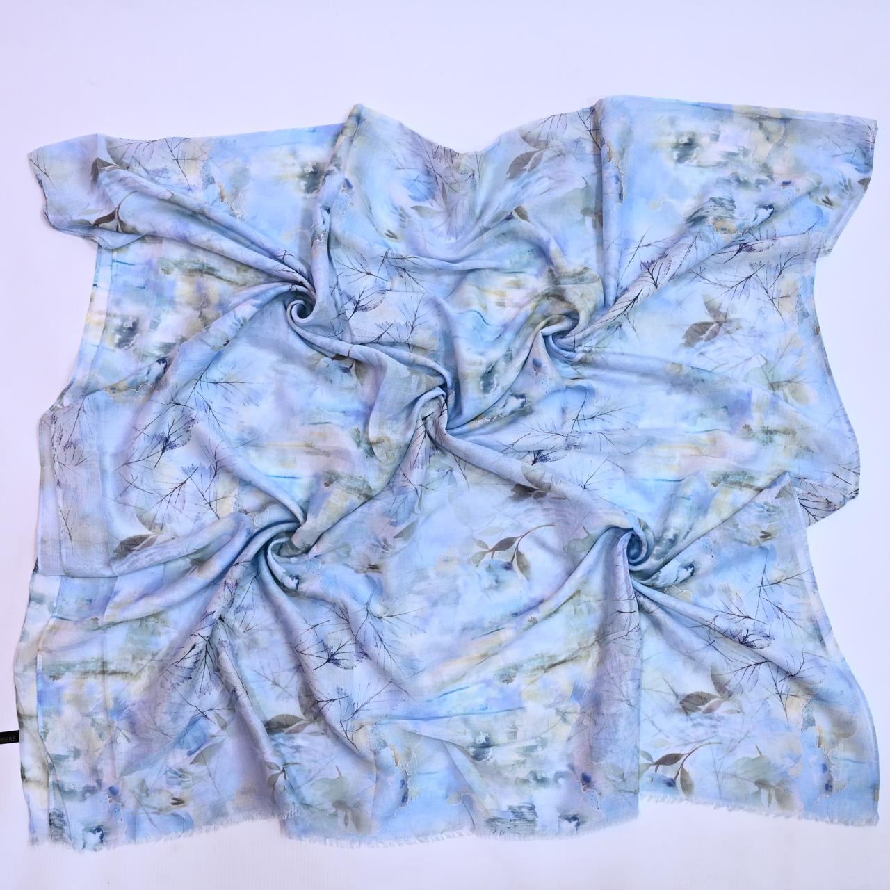 Printed Lawn Hijab - Floral - Cameo