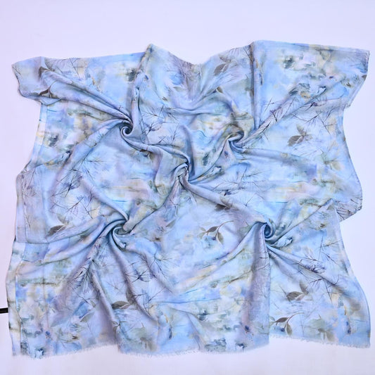 Printed Lawn Hijab - Floral - Cameo