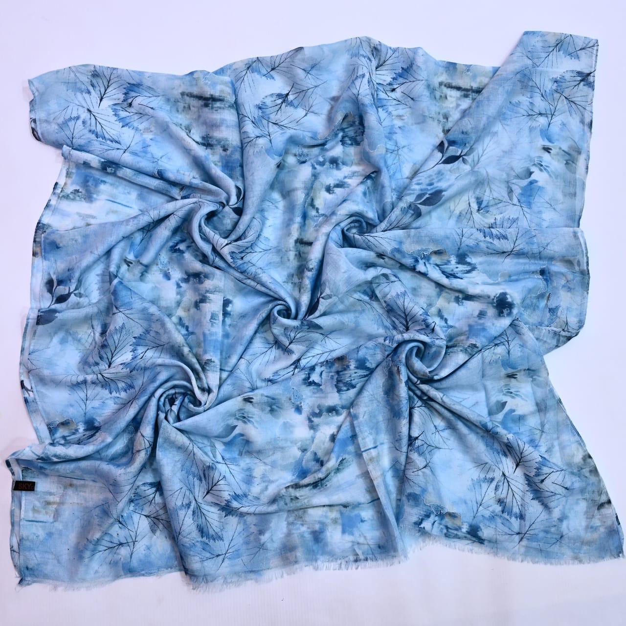 Printed Lawn Hijab - Floral - Cameo