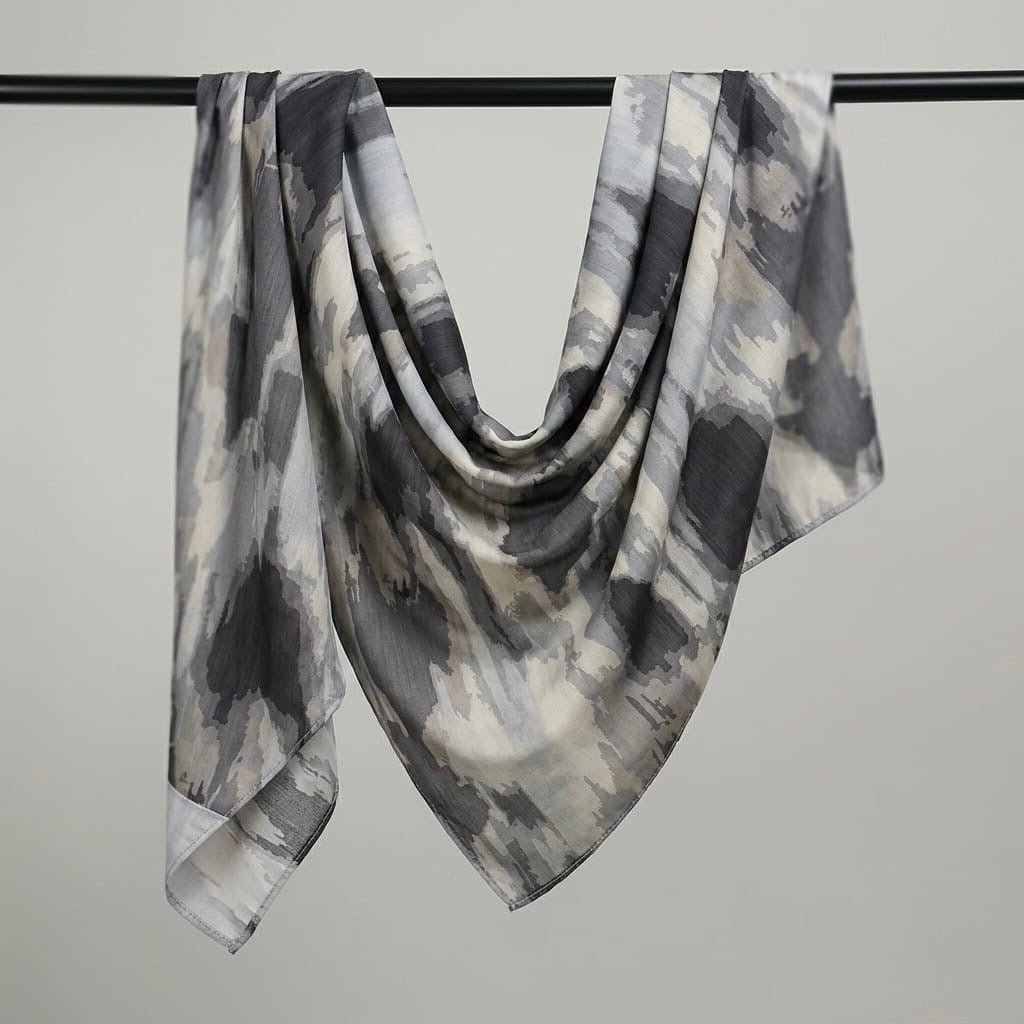 Printed Organza Silk - Soft Sheer Fancy Hijab - Cameo