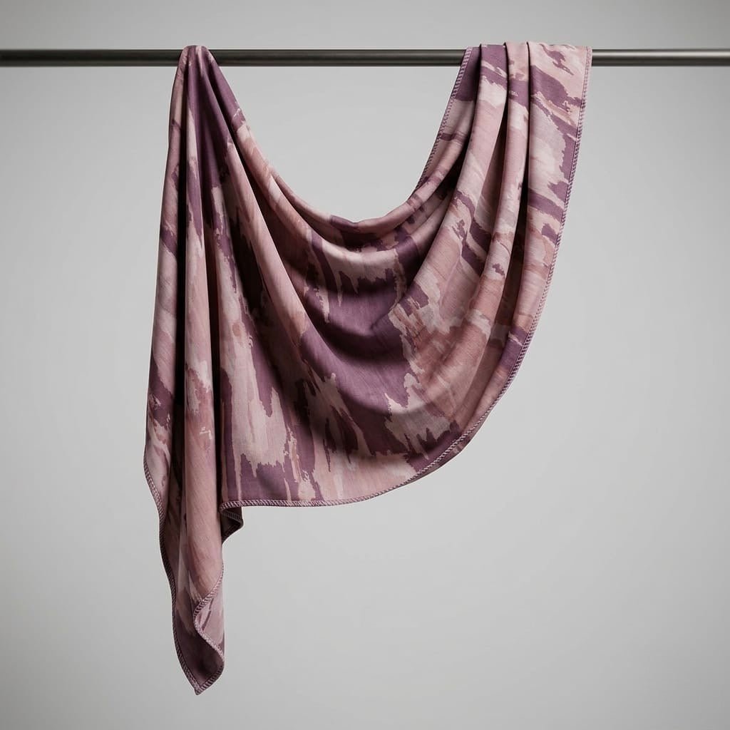 Printed Organza Silk - Soft Sheer Fancy Hijab - Cameo