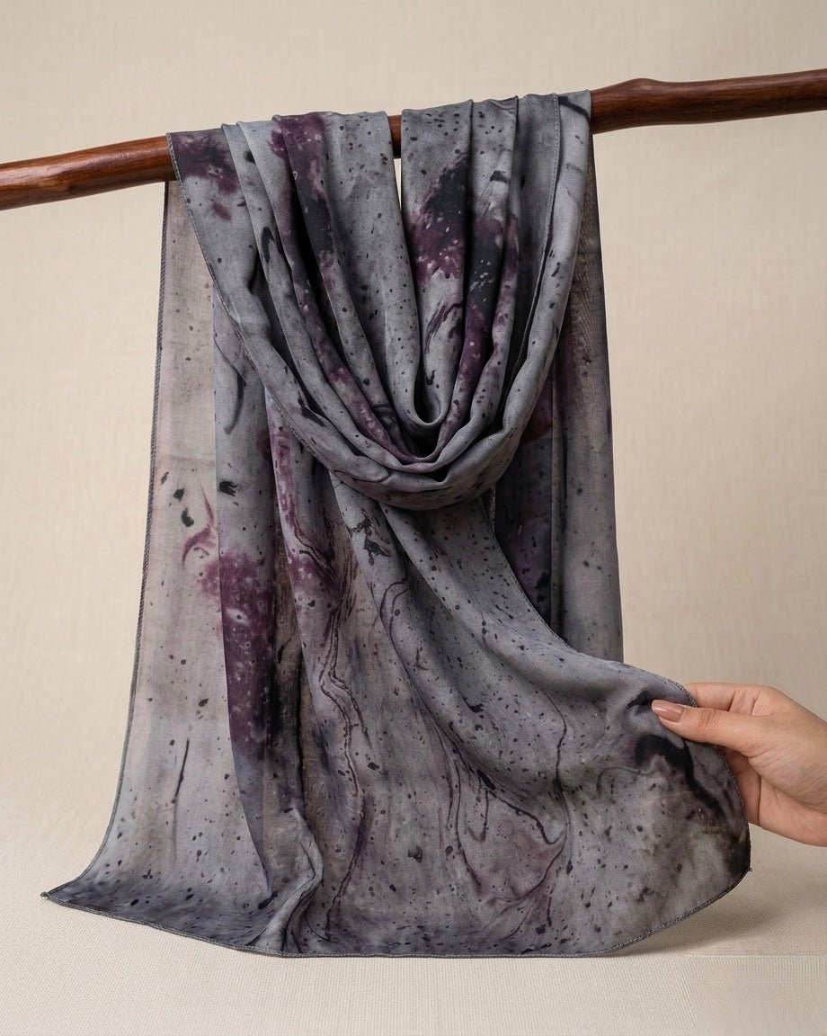 Printed Organza Silk - Soft Sheer Fancy Hijab - Cameo