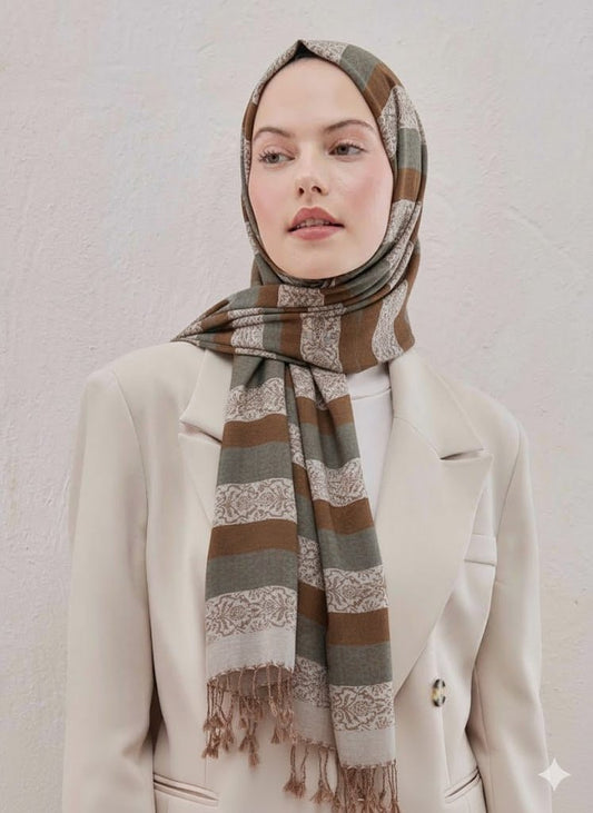 Printed Pashmina Hijab - Cameo