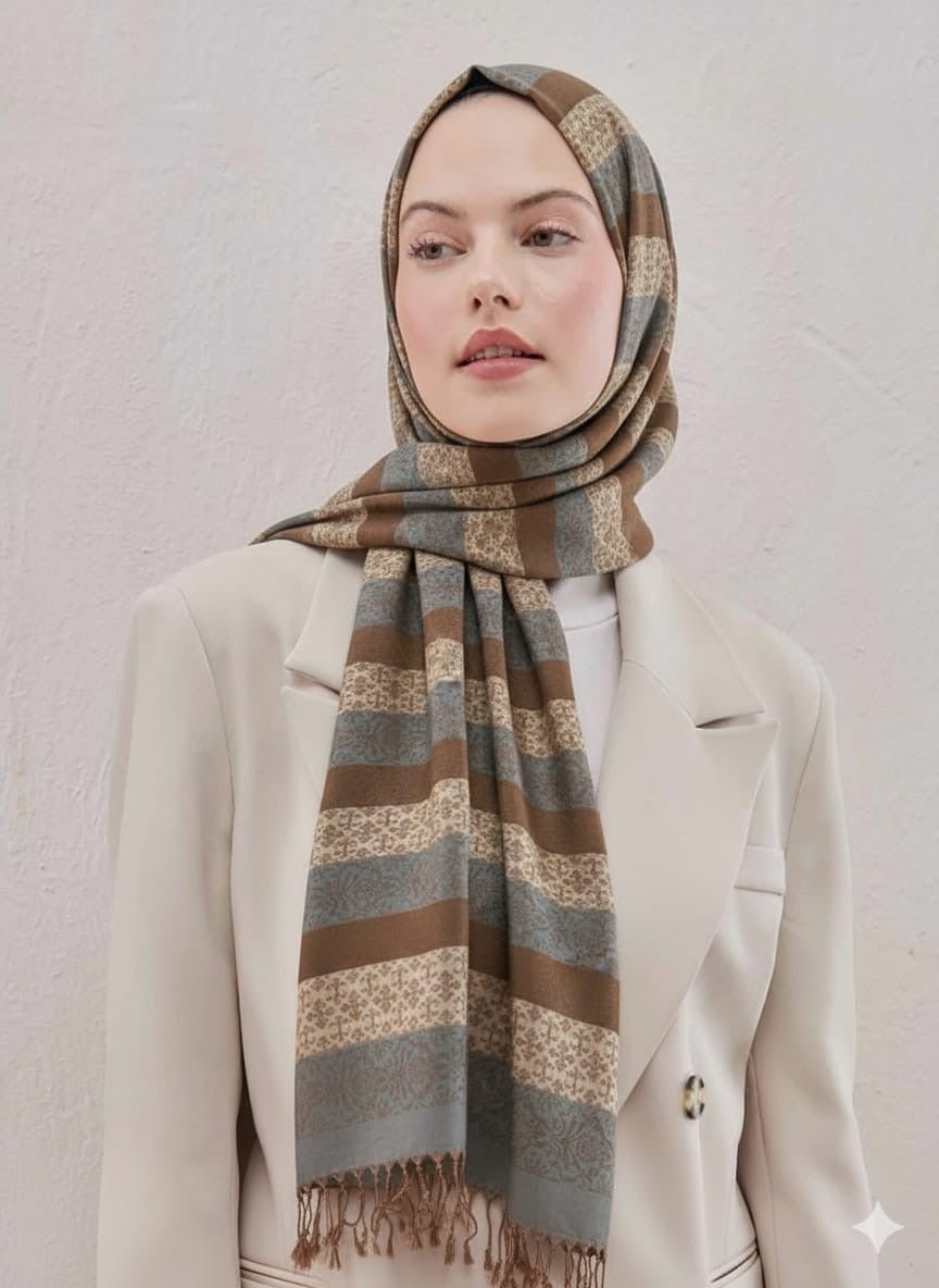 Printed Pashmina Hijab - Cameo