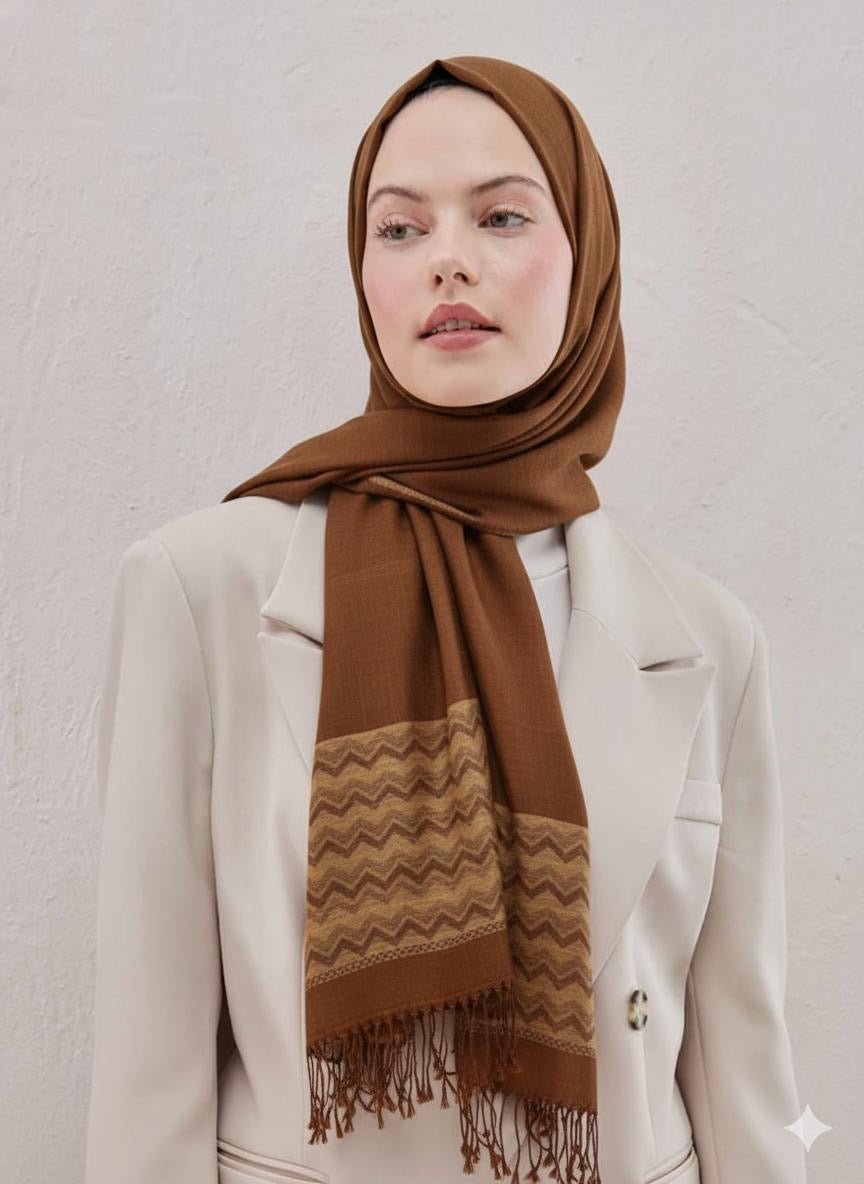 Printed Pashmina Hijab - Cameo