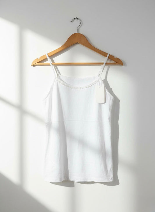 Side Slit Slip - White - Cameo