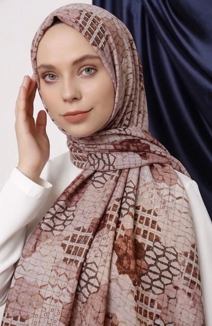 Tarkashi Summer Lawn Hijab - Cameo