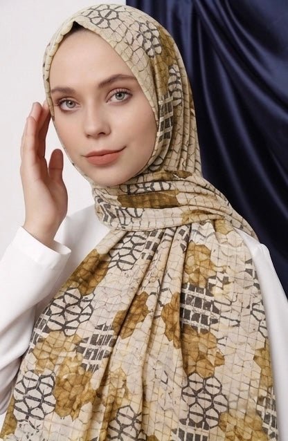 Tarkashi Summer Lawn Hijab - Cameo