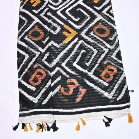 Tassels Lawn Hijab - Black - Cameo