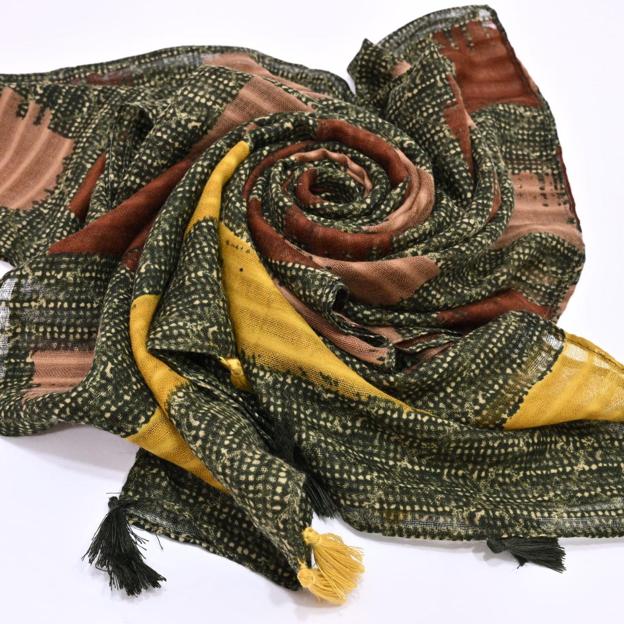 Tassels Lawn Hijab - Crosscheck - Cameo
