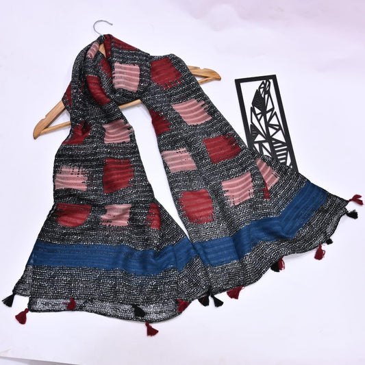 Tassels Lawn Hijab - Crosscheck - Cameo