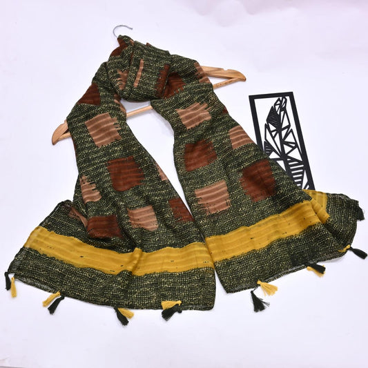 Tassels Lawn Hijab - Crosscheck - Cameo