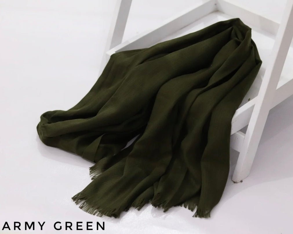 Turkish Lawn Hijab Army Green - Cameo