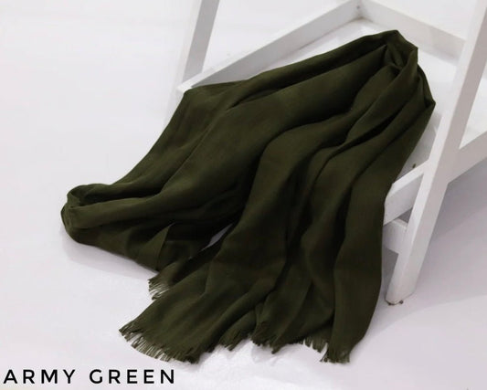 Turkish Lawn Hijab Army Green - Cameo