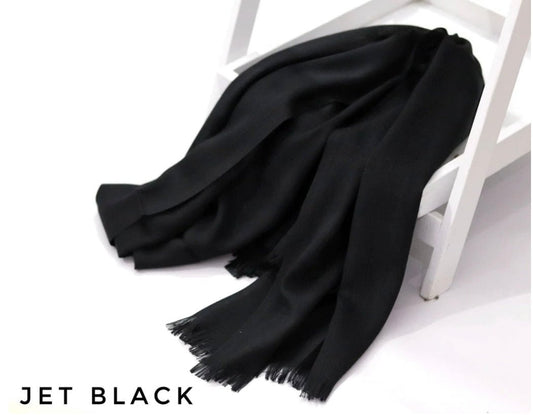 Turkish Lawn Hijab Jet Black - Cameo