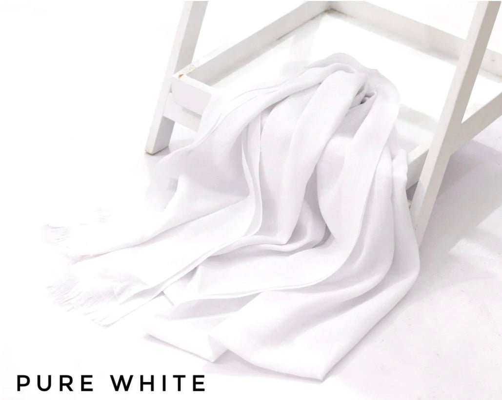 Turkish Lawn Hijab Pure White - Cameo