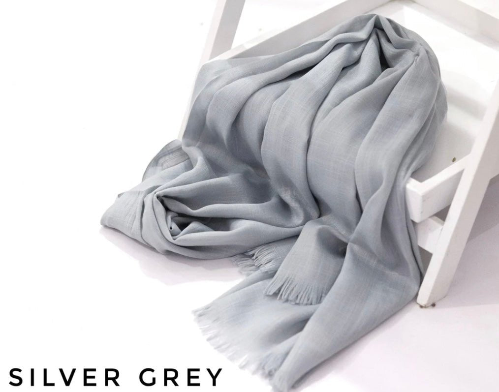 Turkish Lawn Hijab Silver Grey - Cameo