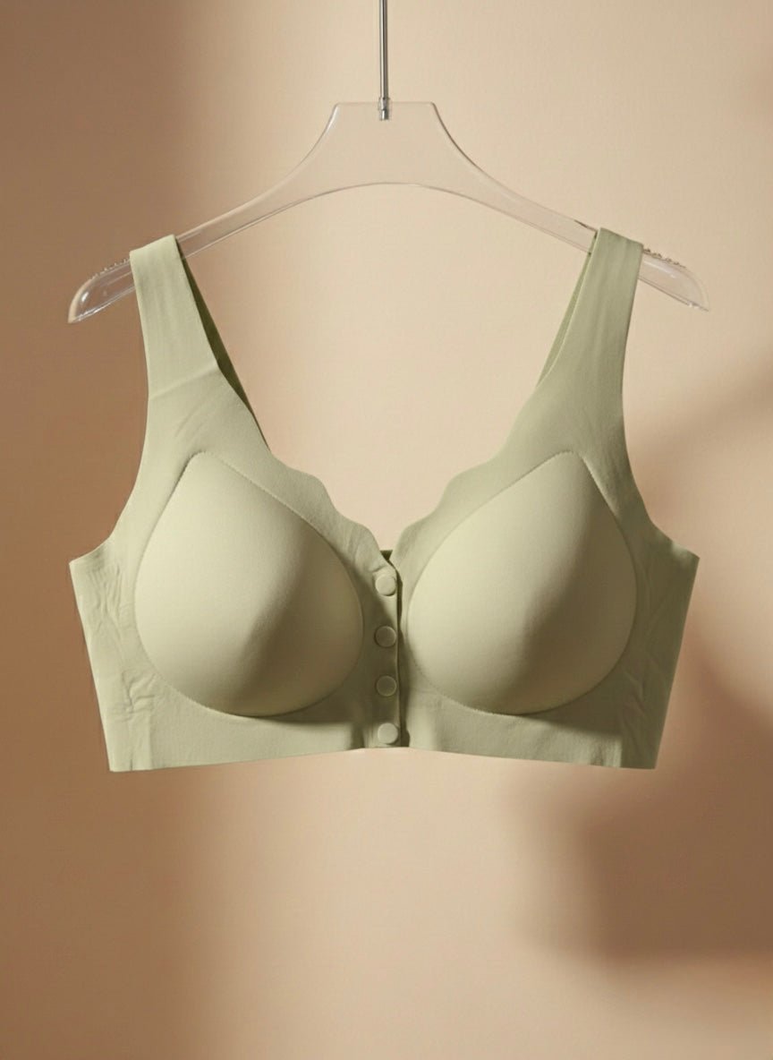 Wireless Seamless Vest Style Front Open Bra – light Padded - Cameo
