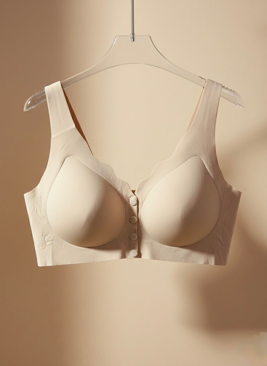 Wireless Seamless Vest Style Front Open Bra – light Padded - Cameo