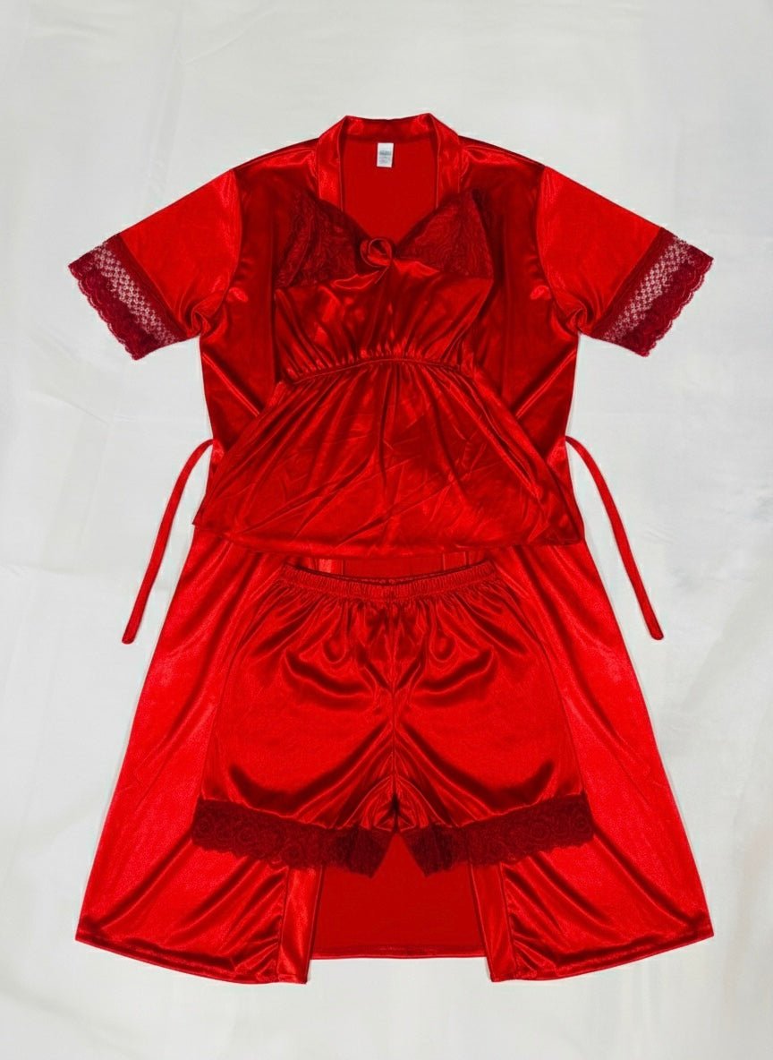 Women’s Sexy Lace Sleepwear Set | Red Nightdress & Panty - Cameo