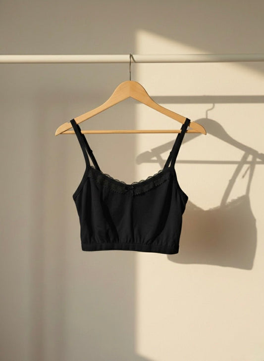 Young Girls Lace Bra Puberty Teenage Soft Cotton Training Bra Crop Top 8 - 18 - Cameo