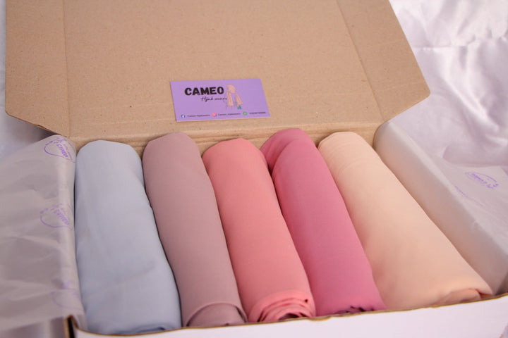 Georgette Hijab Box( Pack of 6 ) - Cameo Hijabwears