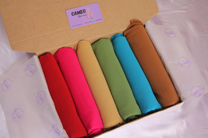 Georgette Hijab Box( Pack of 6 ) - Cameo Hijabwears