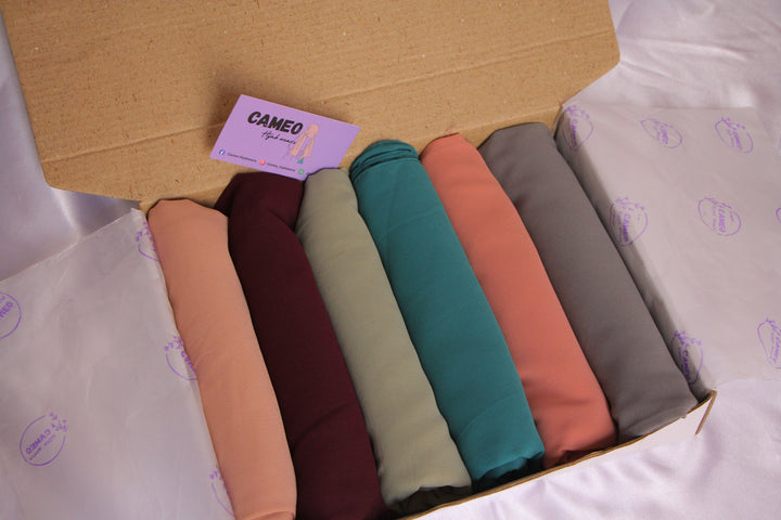 Georgette Hijab Box( Pack of 6 ) - Cameo Hijabwears